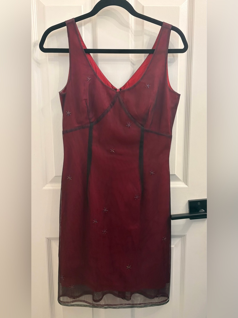 Express Red Sleeveless Dress with Star Detail